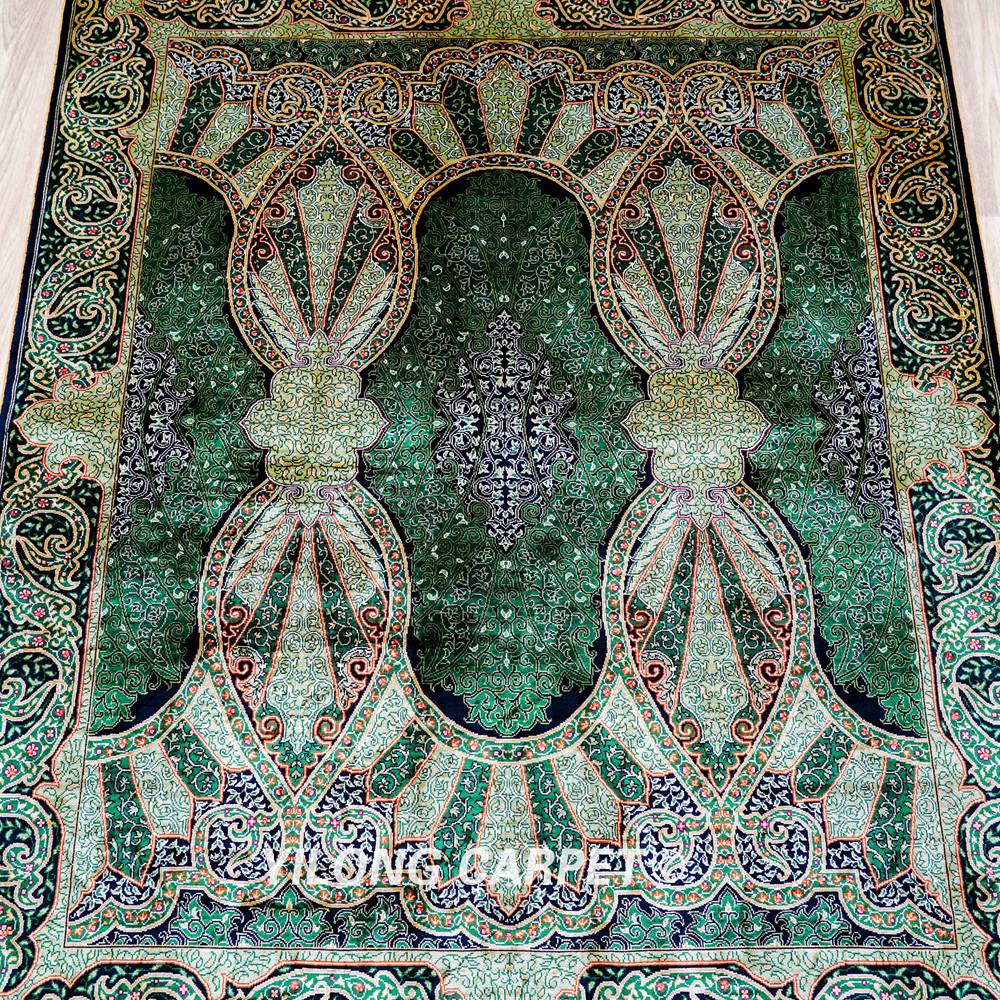 Turkish Handmade Area Silk Rug 4x6ft - Image 4