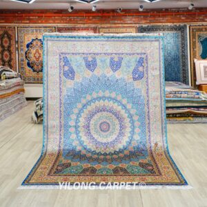 Persian Silk Rug Handmade Silk Carpet Luxury Oriental Rug 6x9ft