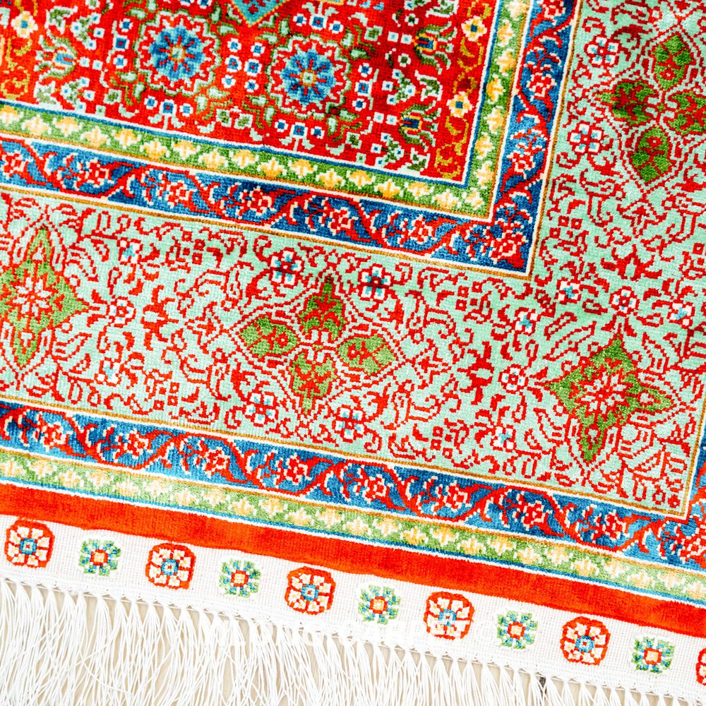 Mamluk Design Red Turkish Handmade Silk Small Rug 3x4.5ft - Image 7