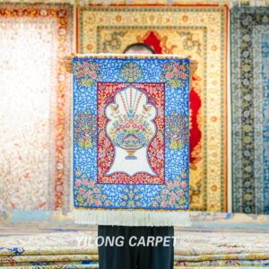Persian Rug Oriental Small Hand Knotted Silk Rug 1.5x2ft