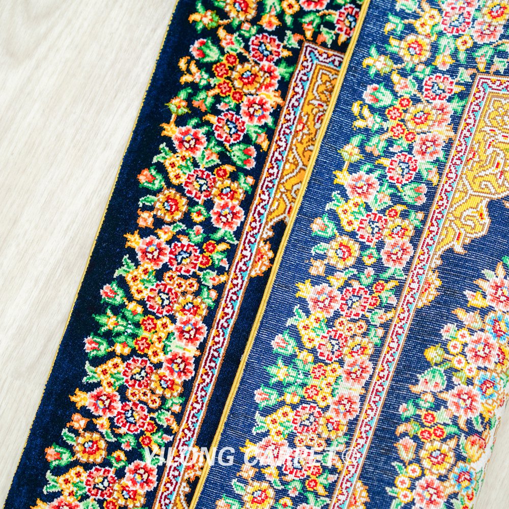 Persian Rug Floral Pattern Oriental Handmade Silk Rug 1.5x2ft - Image 8