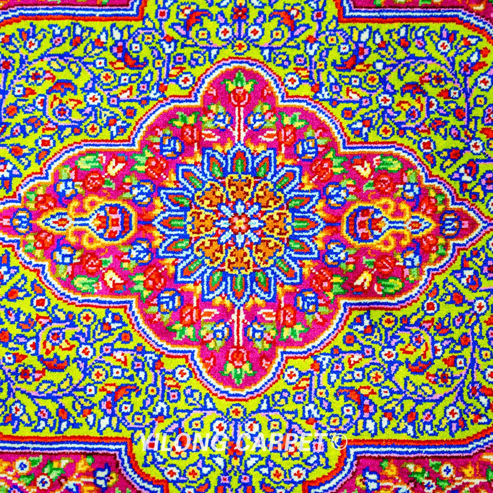 Purple Persian Rug Oriental Small Hand Knotted Silk Rug 1.5x2ft - Image 8