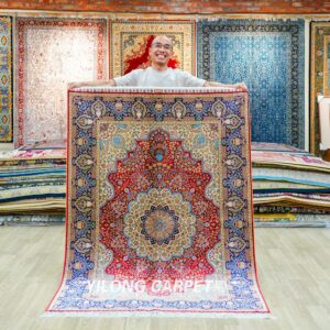Persian Oriental Handmade Area Silk Rug 4x6ft