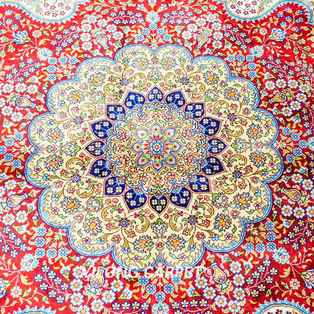 Persian Oriental Handmade Area Silk Rug 4x6ft - Image 6