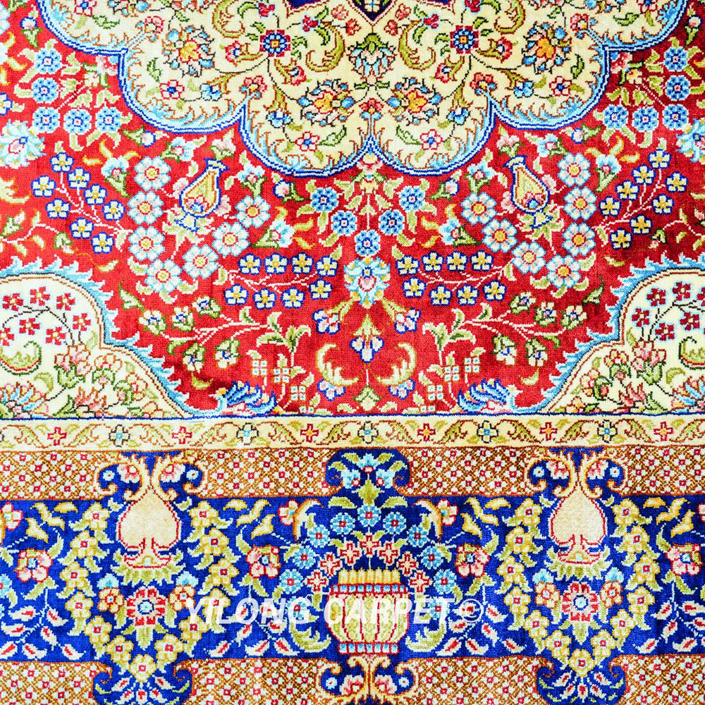 Persian Oriental Handmade Area Silk Rug 4x6ft - Image 7