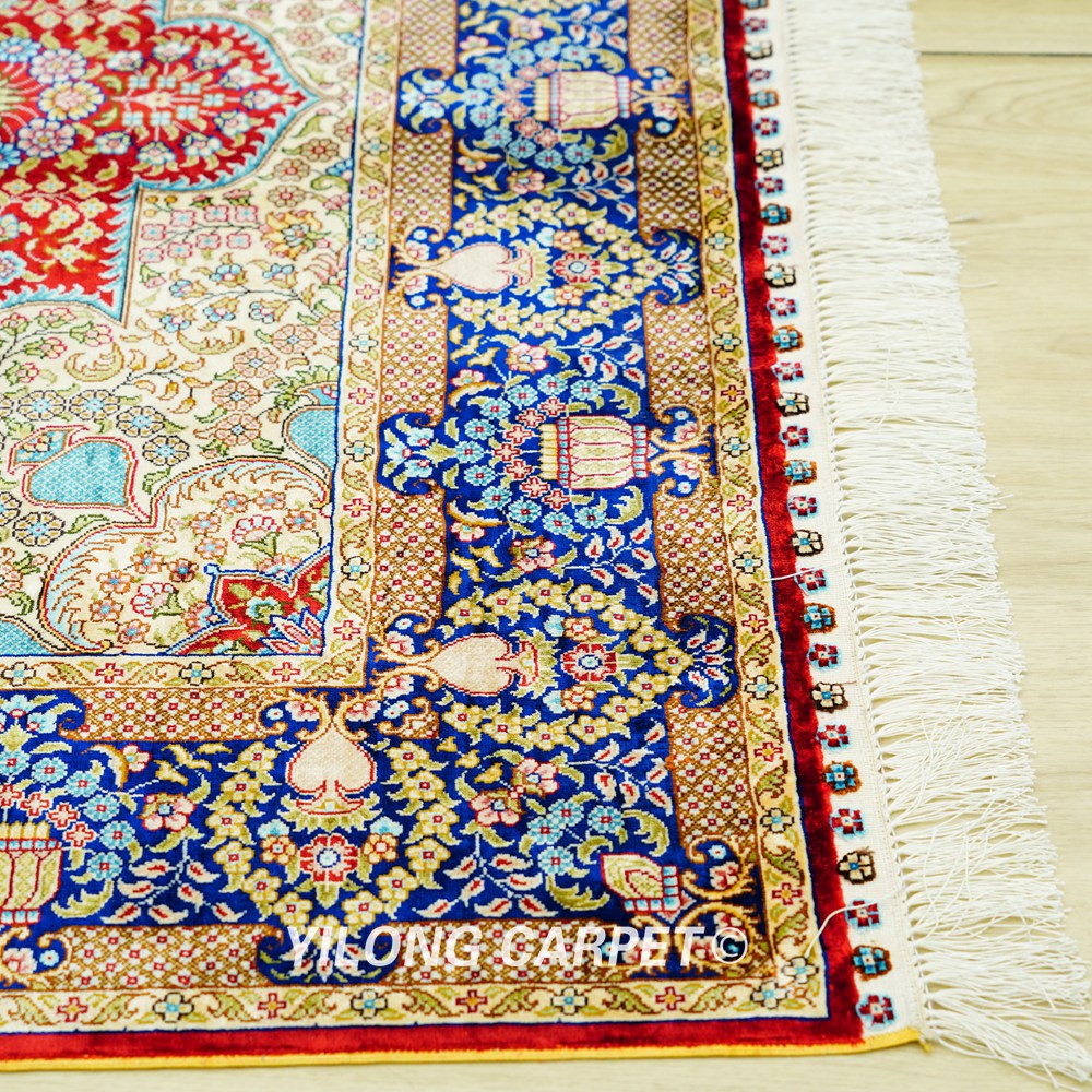 Persian Oriental Handmade Area Silk Rug 4x6ft - Image 8