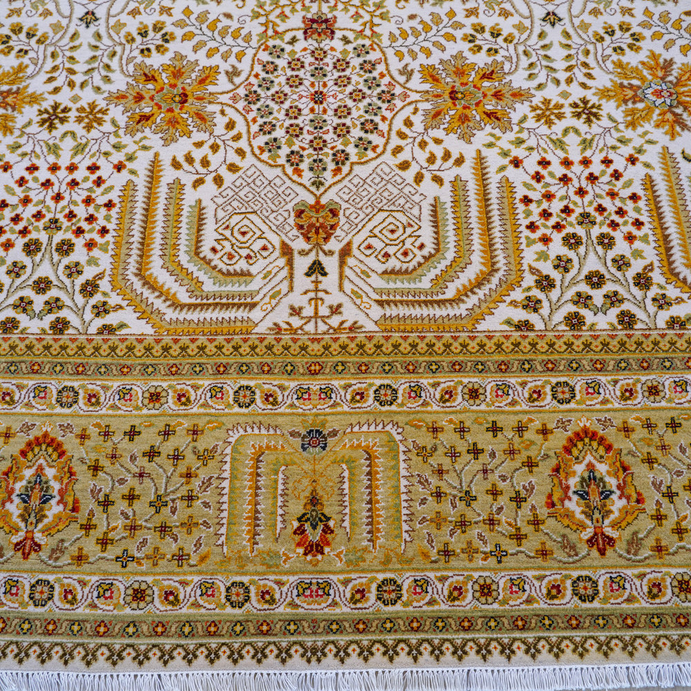 Red and Ivory Handmade Wool Area Rug for Living Room 8.99x12.2ft - Image 5