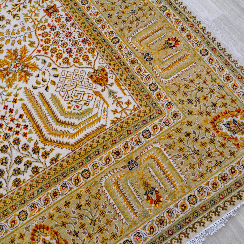 Red and Ivory Handmade Wool Area Rug for Living Room 8.99x12.2ft - Image 8