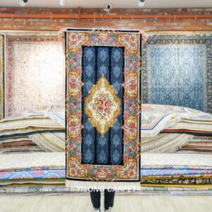 Persian Rug Runner Blue Hand Knotted Silk Rug 2x4ft