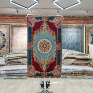 Silk Rug Blue Hand Knotted Luxury Small Rug 2.25x4ft