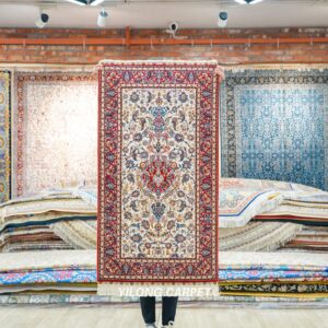 Hereke Rug Yellow Hand Knotted Silk Rug 2.25x4ft