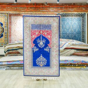 Persian Prayer Rug Hand-Knotted Silk Rug for Home Decor 3x5ft