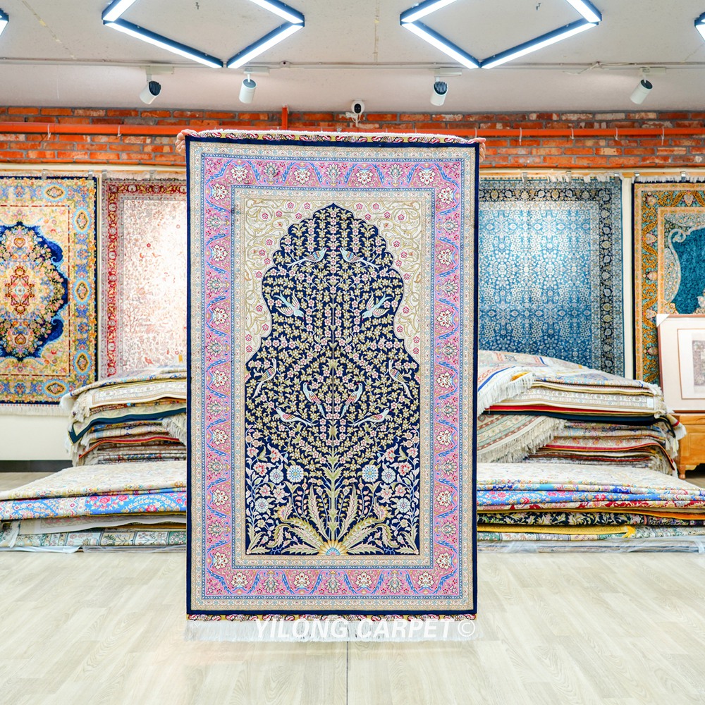 Persian Tree of Life Hand-Knotted Silk Rug for Home Decor 3x5ft - Image 3