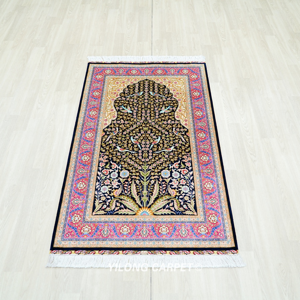 Persian Tree of Life Hand-Knotted Silk Rug for Home Decor 3x5ft - Image 4