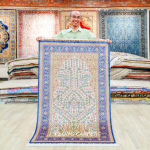 Home or Office Tree of Life Persian Hand-Knotted Silk Rug 3x5ft