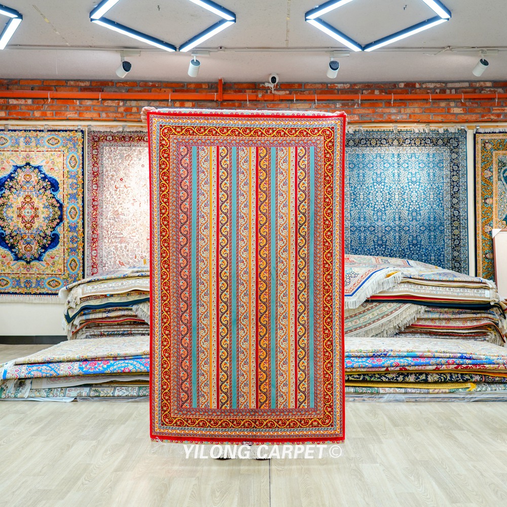 Luxury Oriental Persian Hand-Knotted Silk Area Rug for Home 3x5ft - Image 3