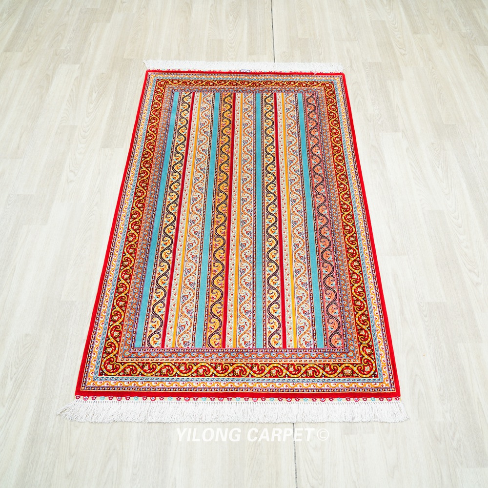 Luxury Oriental Persian Hand-Knotted Silk Area Rug for Home 3x5ft - Image 4