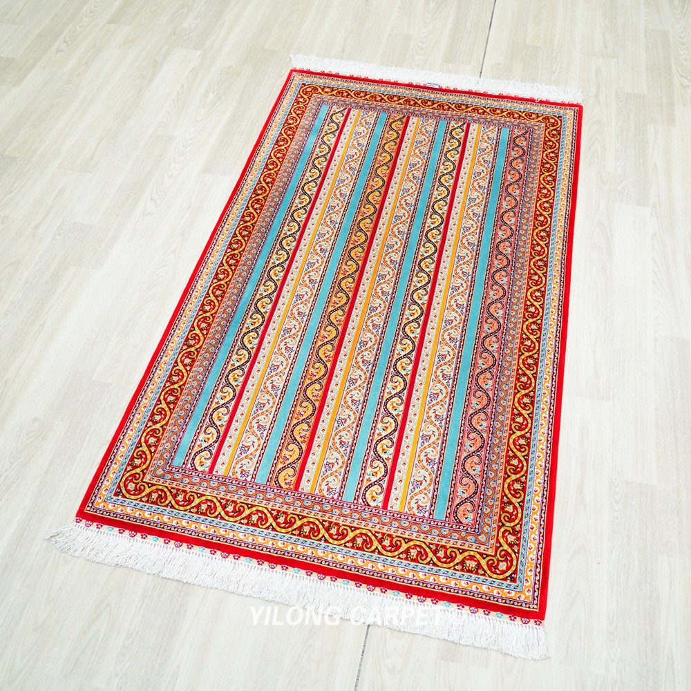 Luxury Oriental Persian Hand-Knotted Silk Area Rug for Home 3x5ft - Image 5