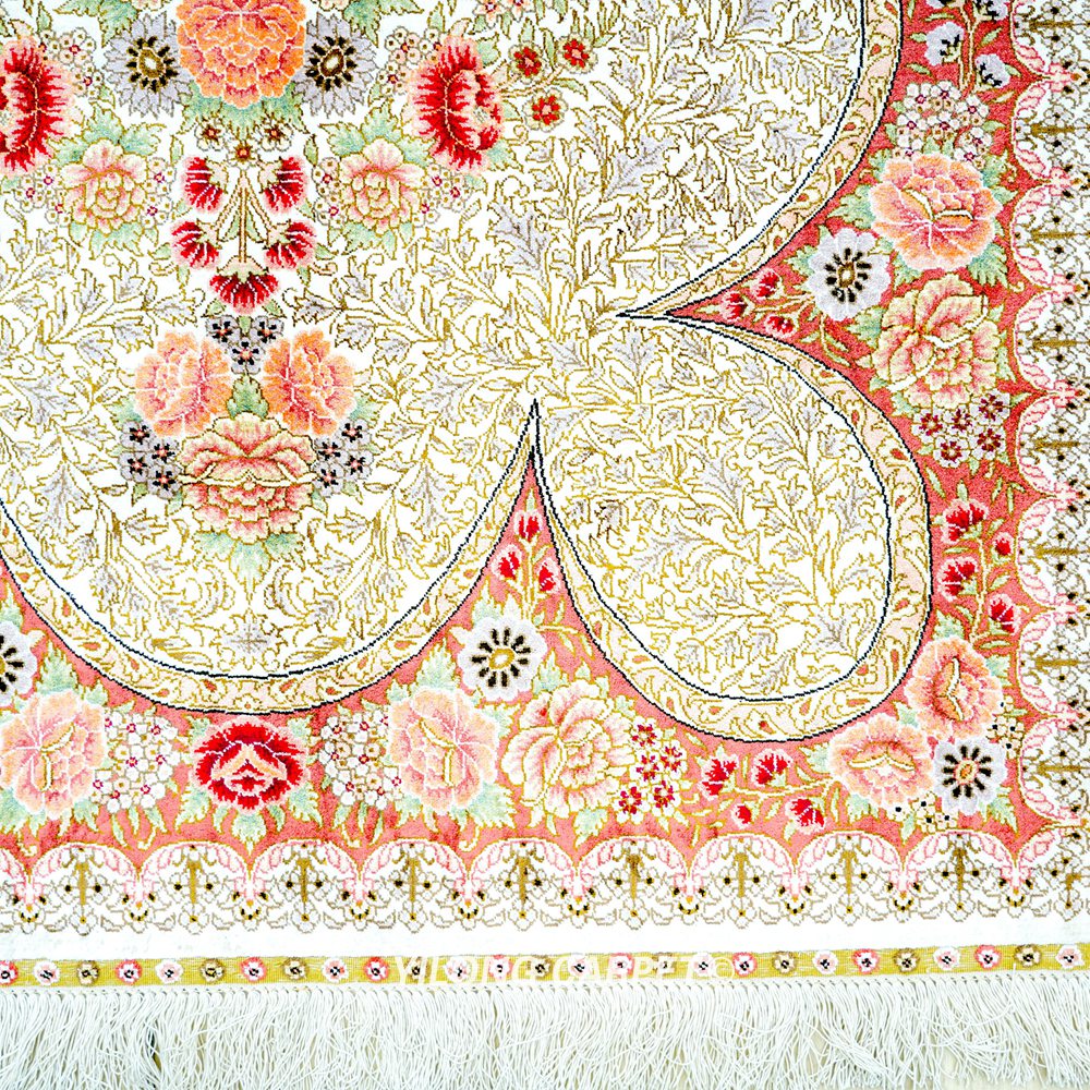 Persian Oriental Hand-Knotted Silk Rug for Home or Office 3x5ft - Image 7