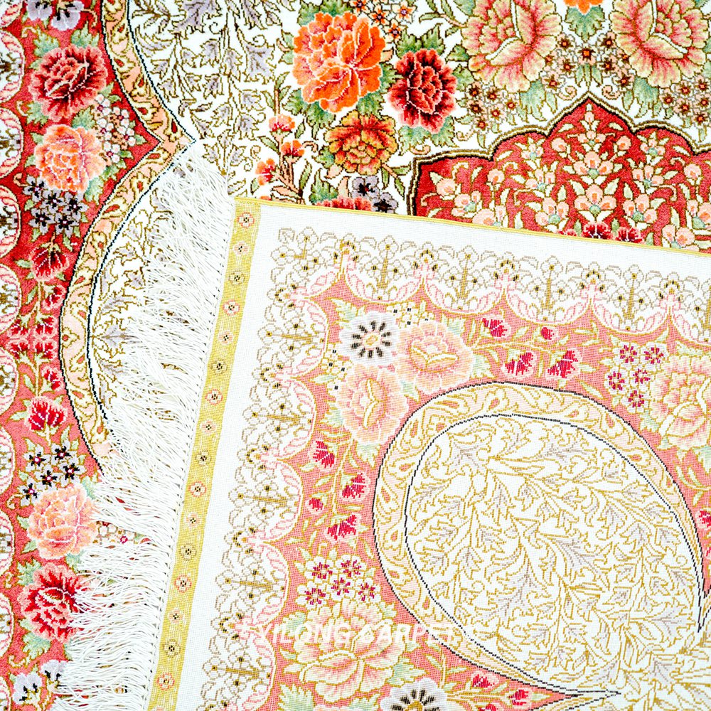 Persian Oriental Hand-Knotted Silk Rug for Home or Office 3x5ft - Image 9