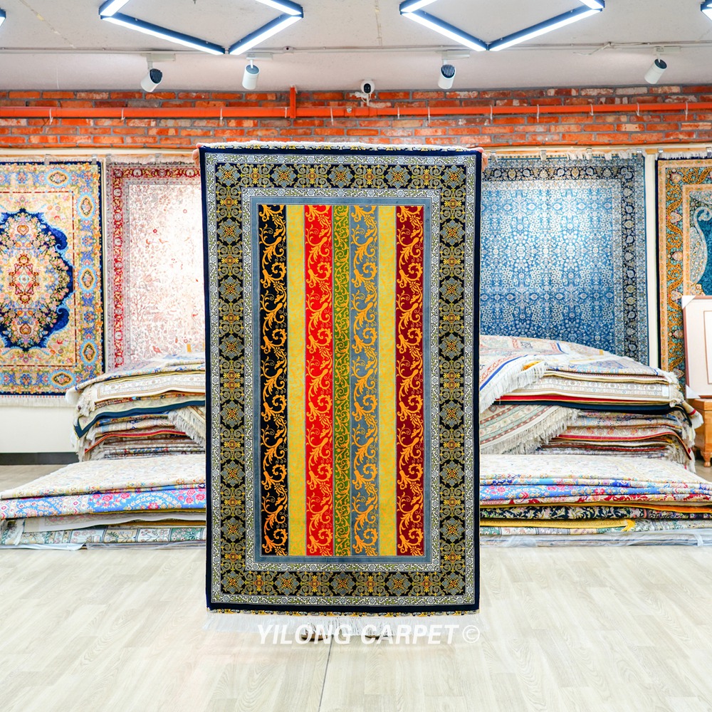 Home Decor Luxury Persian Oriental Hand-Knotted Silk Rug 3x5ft - Image 3