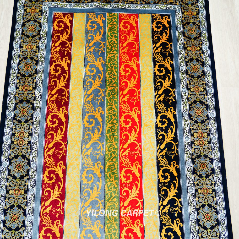 Home Decor Luxury Persian Oriental Hand-Knotted Silk Rug 3x5ft - Image 5