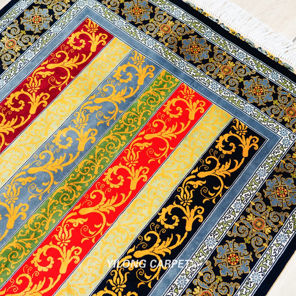 Home Decor Luxury Persian Oriental Hand-Knotted Silk Rug 3x5ft - Image 7