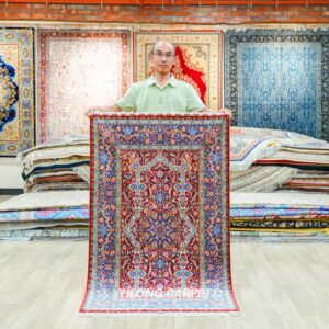 Persian Oriental Hand-Knotted Silk Rug for Home or Office 3x5ft