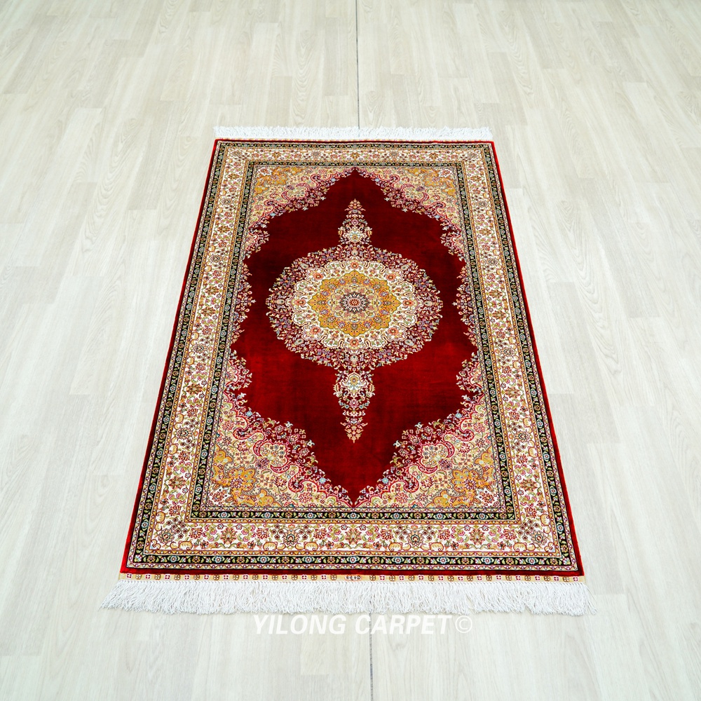 Persian Hand-Knotted Silk Luxury Rug 3x5ft - Image 4