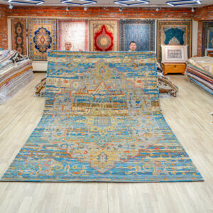 Pastel Multicolor Handmade Wool Area Rug for Living Room 8.92x12.04ft