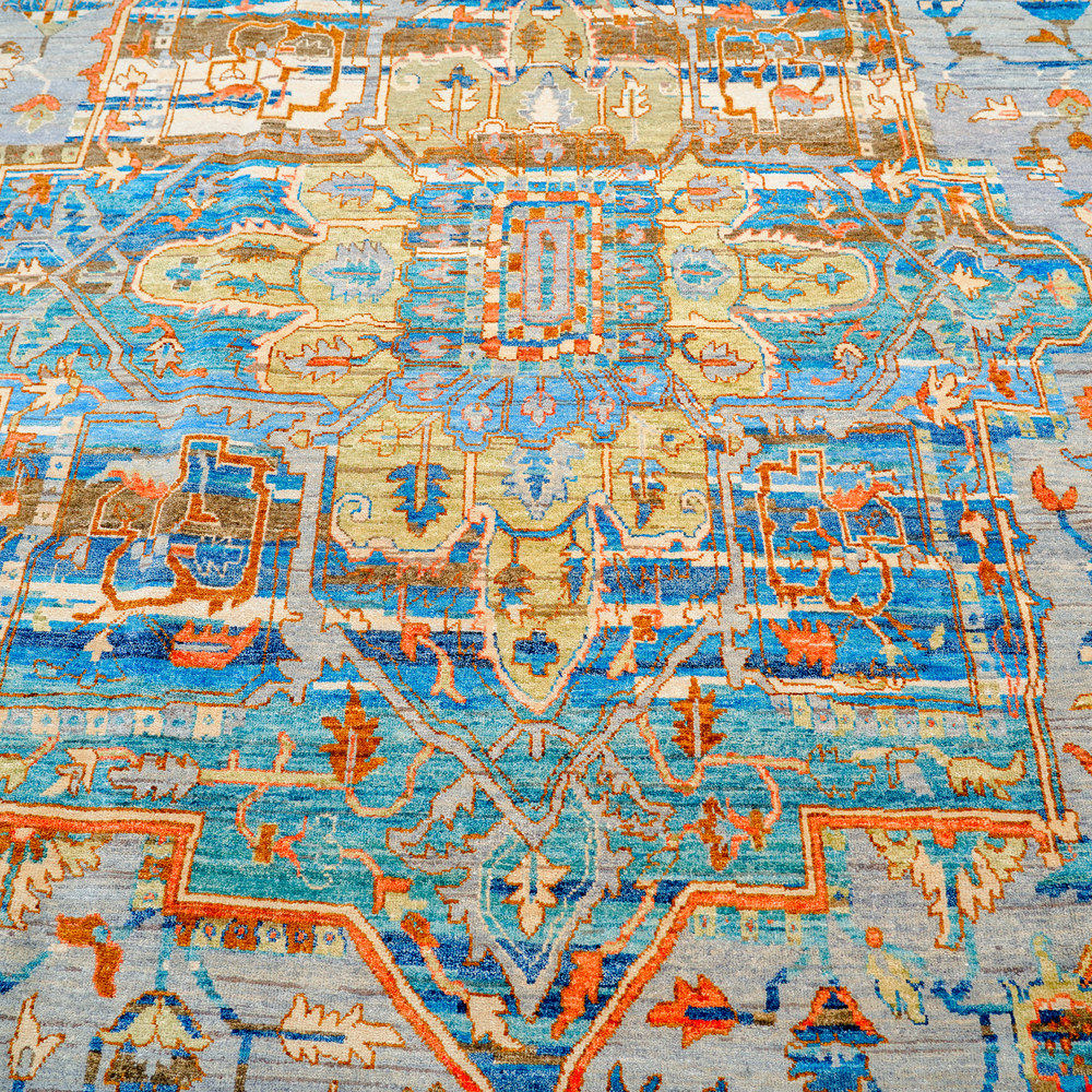 Pastel Multicolor Handmade Wool Area Rug for Living Room 8.92x12.04ft - Image 4