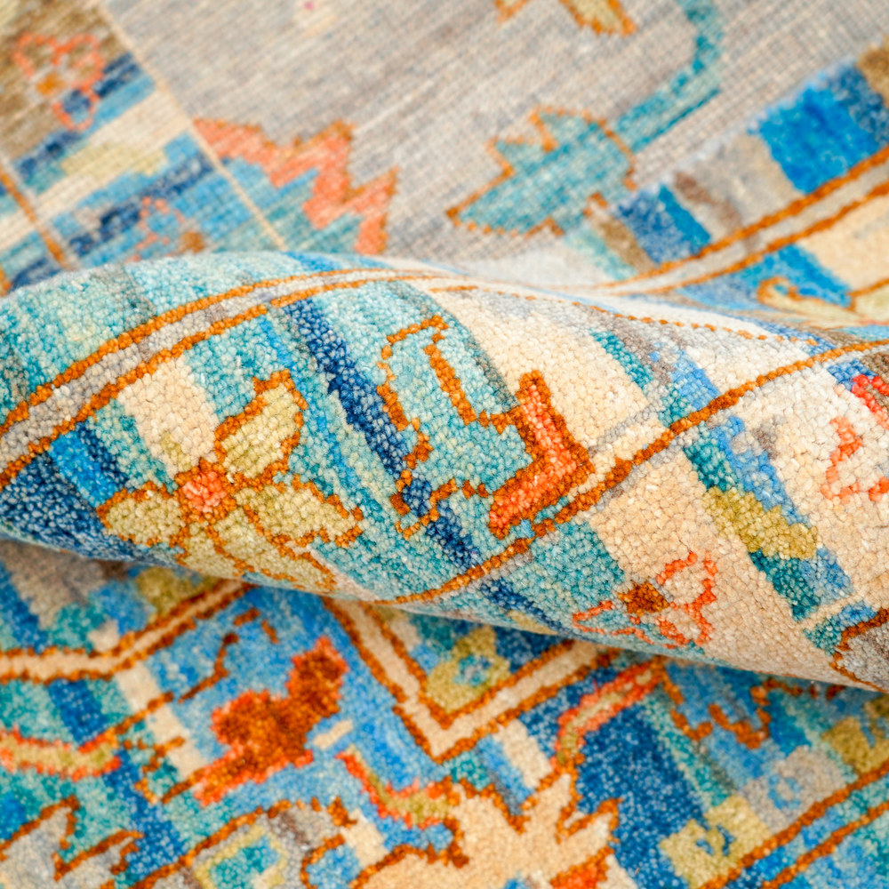 Pastel Multicolor Handmade Wool Area Rug for Living Room 8.92x12.04ft - Image 5