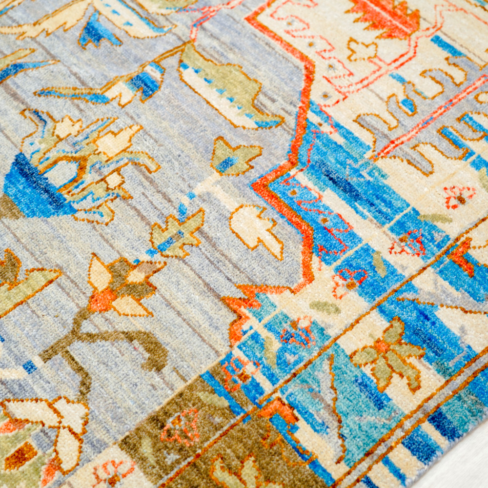 Pastel Multicolor Handmade Wool Area Rug for Living Room 8.92x12.04ft - Image 7