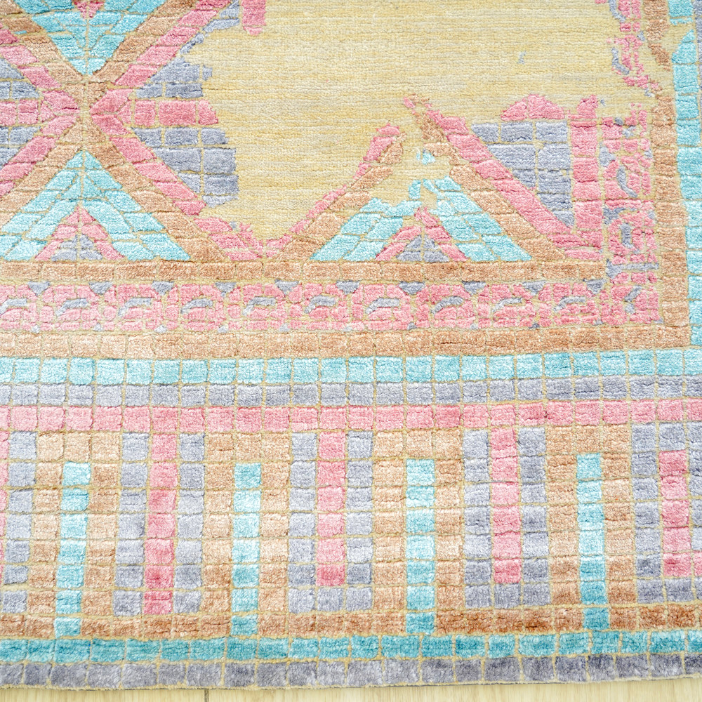 Red and Magenta Handmade Wool Area Rug for Living Room 7.94x10.01ft - Image 5