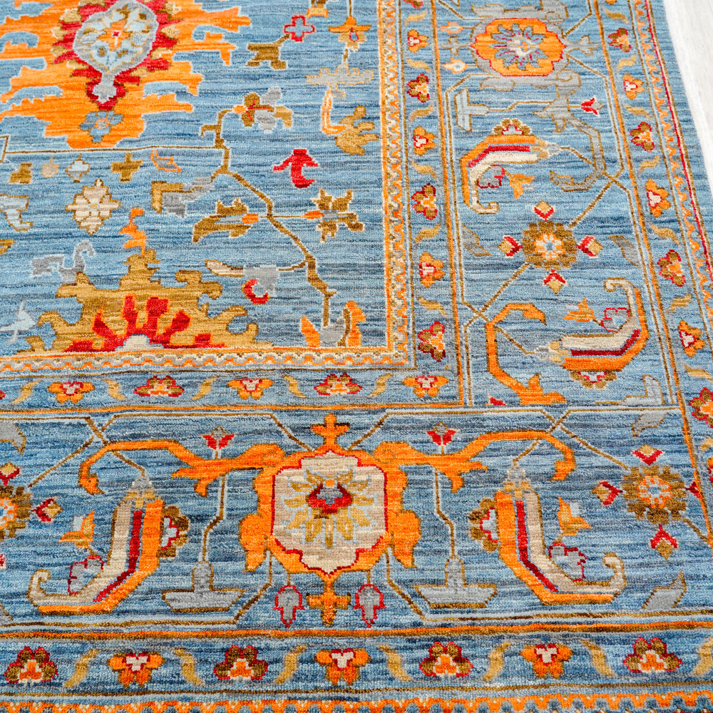 Ivory and Gold Handmade Wool Area Rug for Living Room 8.92x11.81ft - Image 6