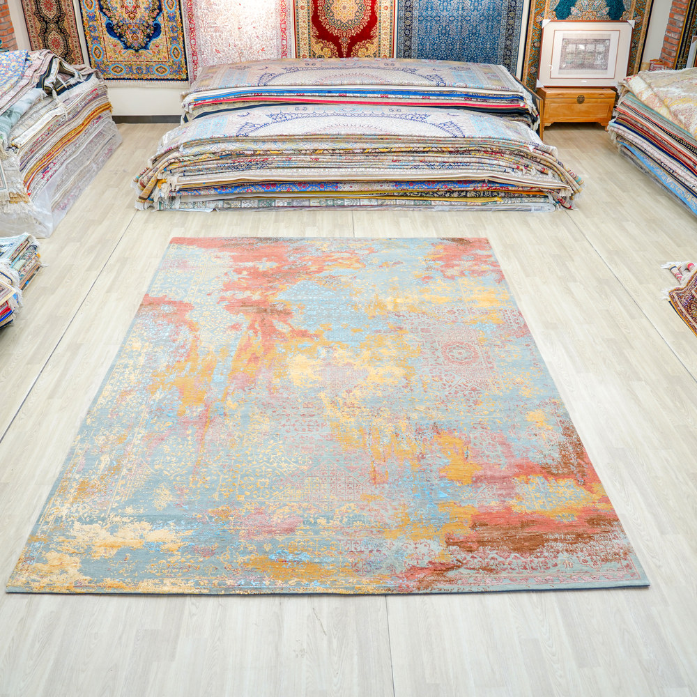 Ivory and Neutral Handmade Wool Area Rug for Living Room 8.92x12.04ft - Image 3