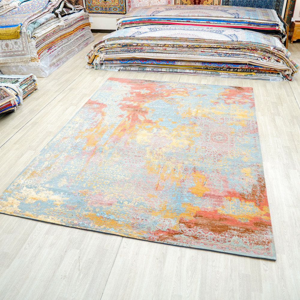 Ivory and Neutral Handmade Wool Area Rug for Living Room 8.92x12.04ft - Image 5
