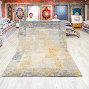 Red and Orange Handmade Wool Area Rug for Living Room 7.81x10.17ft