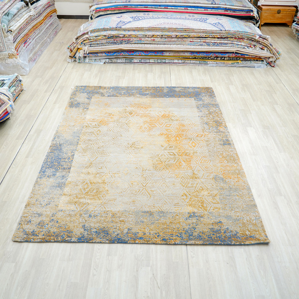 Red and Orange Handmade Wool Area Rug for Living Room 7.81x10.17ft - Image 3