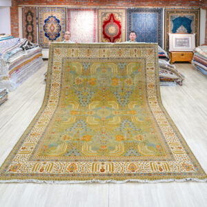 Brown Multicolor Handmade Wool Area Rug for Living Room 9.09x12.34ft