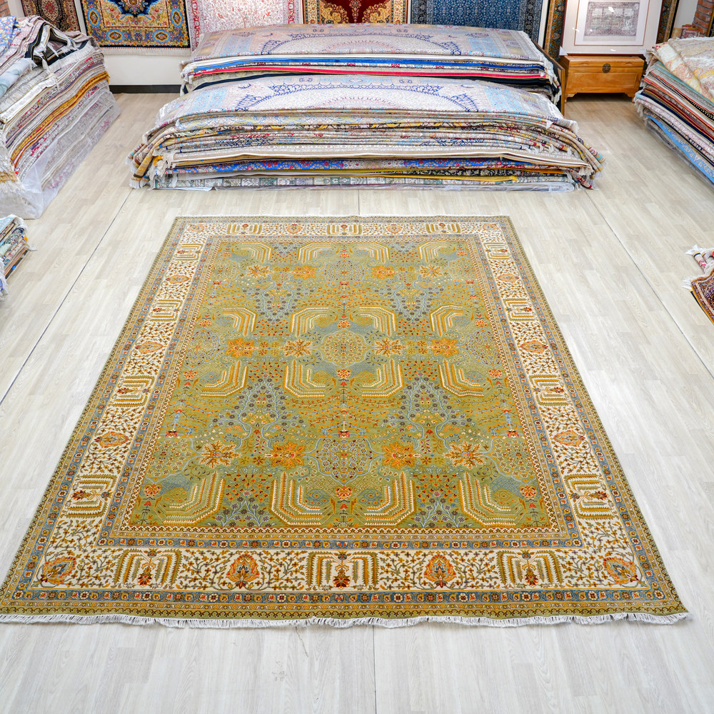 Brown Multicolor Handmade Wool Area Rug for Living Room 9.09x12.34ft - Image 3