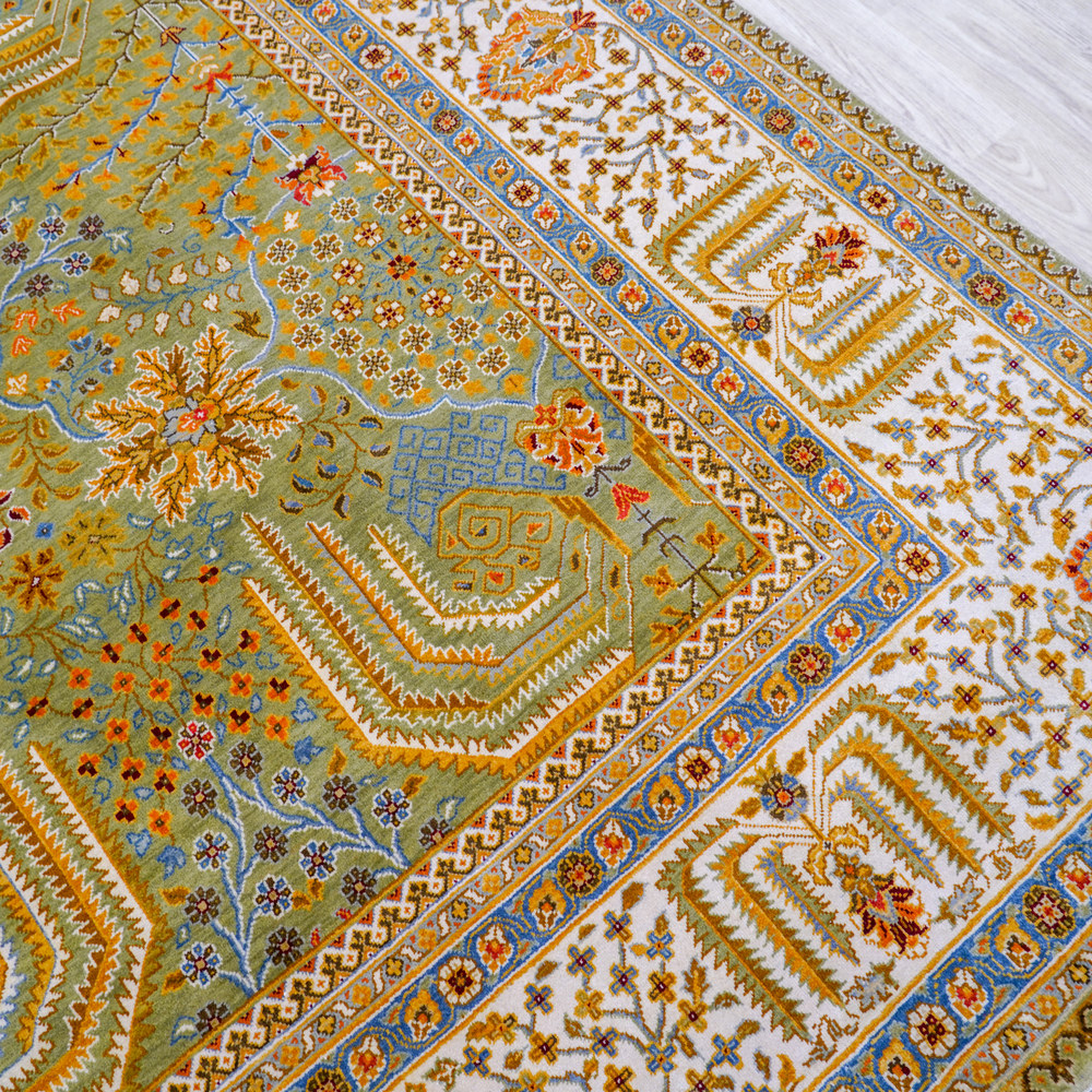 Brown Multicolor Handmade Wool Area Rug for Living Room 9.09x12.34ft - Image 5
