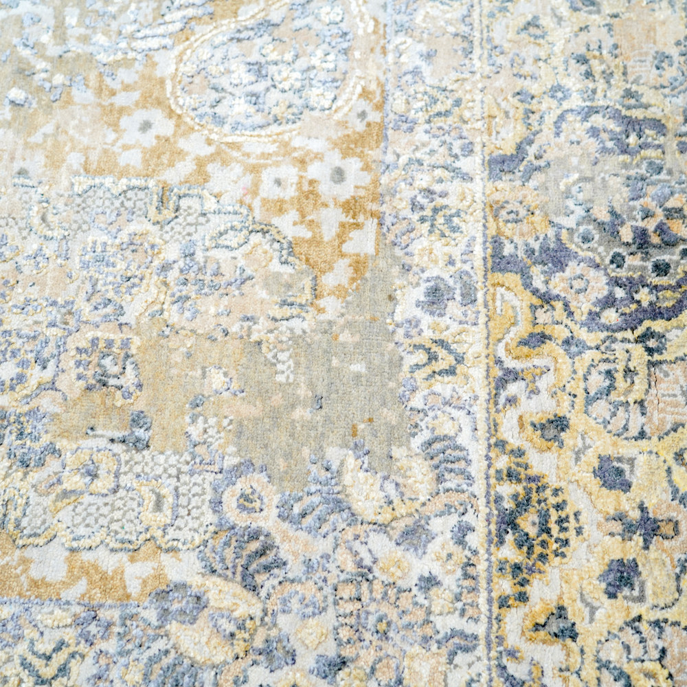 Ivory and Orange Handmade Wool Area Rug for Living Room 8.92x12.04ft - Image 4