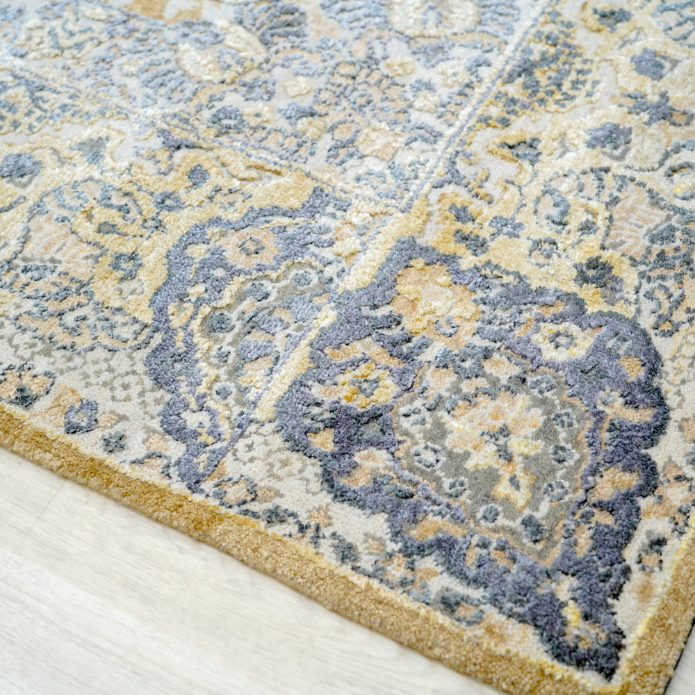 Ivory and Orange Handmade Wool Area Rug for Living Room 8.92x12.04ft - Image 5