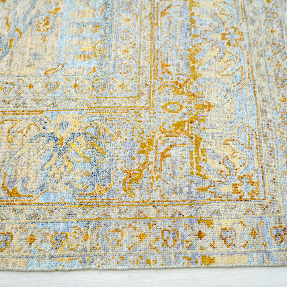Ivory and Orange Handmade Wool Area Rug for Living Room 8.96x12.07ft - Image 5