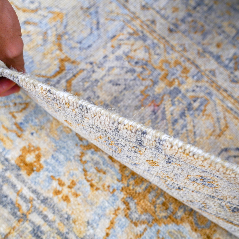 Ivory and Orange Handmade Wool Area Rug for Living Room 8.96x12.07ft - Image 9