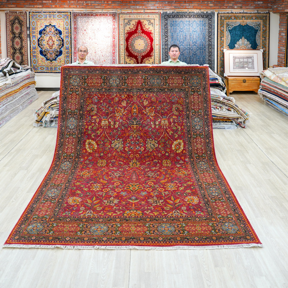 Modern Wool Carpet Villa Blue Hand Knotted Wool Soft Thick Carpet 7.9x10ft (Copy) (Copy)