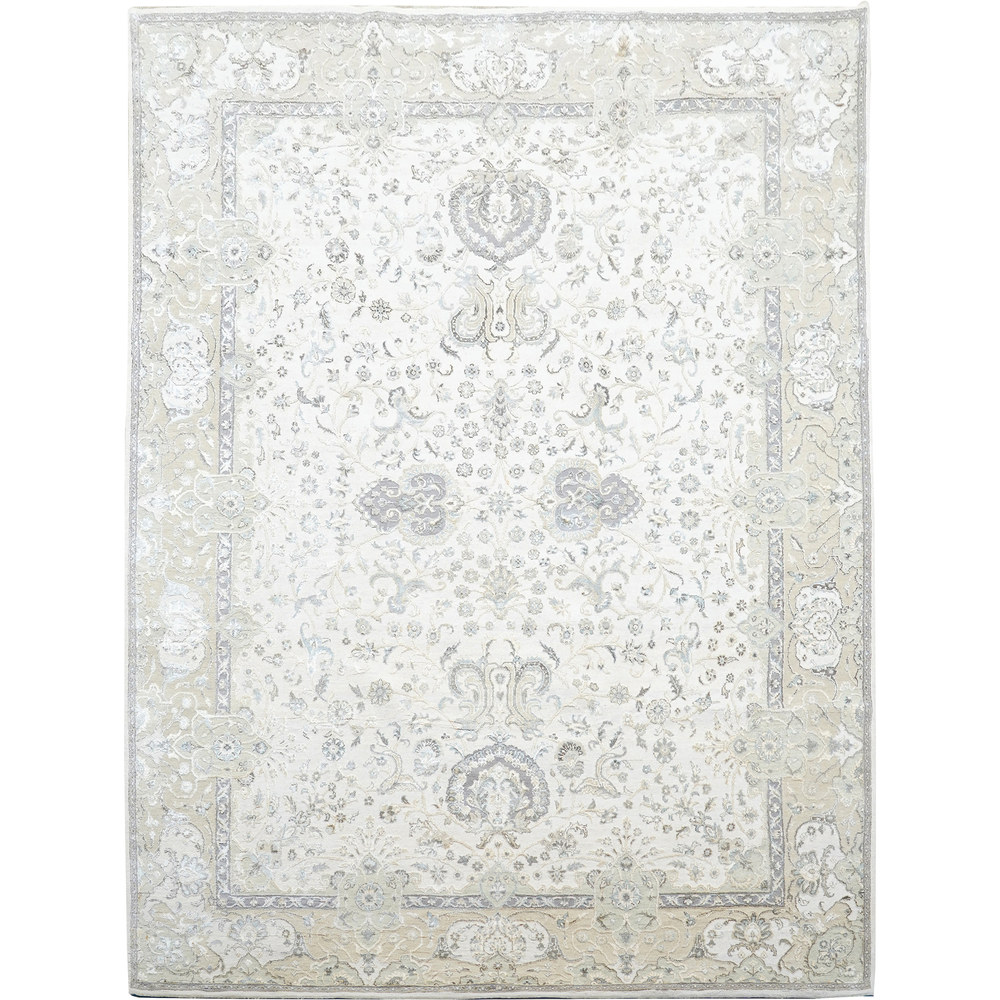 Teal and Orange Handmade Wool Area Rug for Living Room 9.12x12.17ft - Image 4