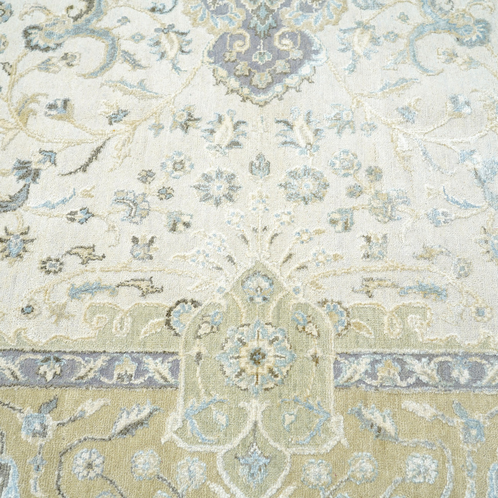 Teal and Orange Handmade Wool Area Rug for Living Room 9.12x12.17ft - Image 9