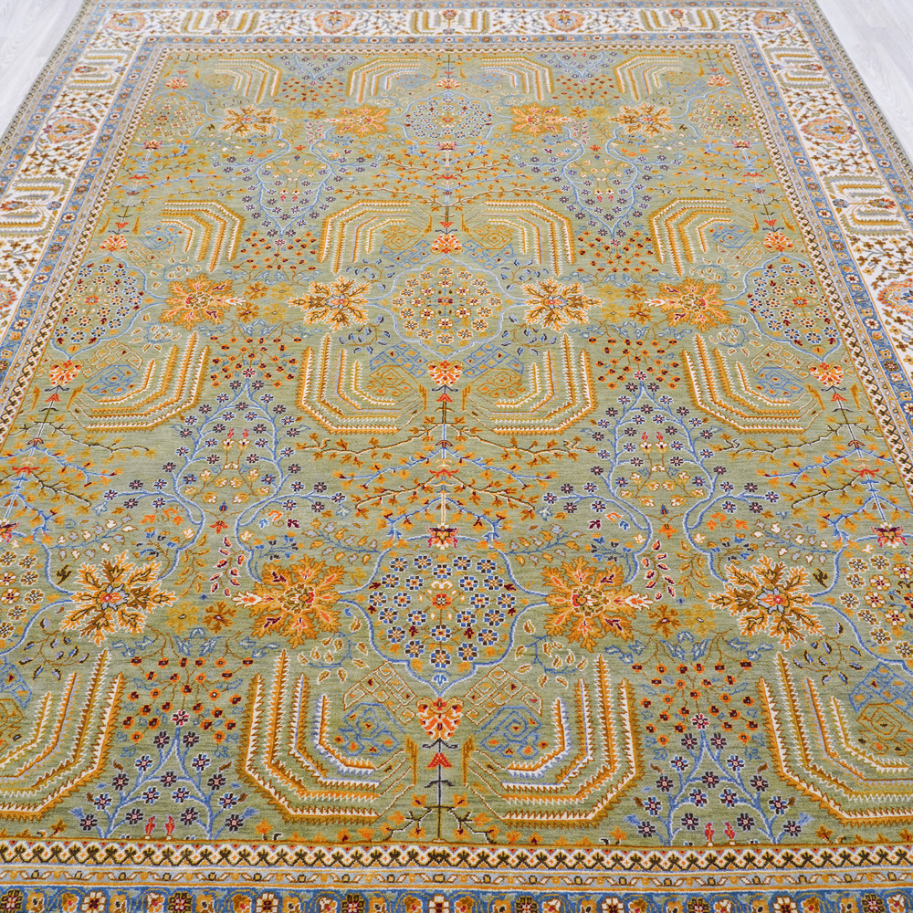 Navy and Red Handmade Wool Area Rug for Living Room 7.97x10.2ft - Image 7